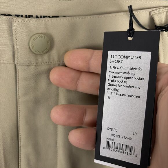 Rhone Men’s 11” Commuter Short Khaki Size 40 MSRP $98 NWT - Picture 3 of 5